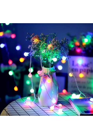 Qingmipy 6 Metre 40 Işıklı Renkli Sabit Ve Yanıp Sönen Bahçe Ve Ev Dekorasyonu İçin Peri Işığı Beyaz