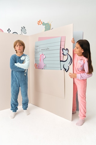 Penti Kız Çocuk Pembe Drift Tef Unicorn Desenli Uzun Kollu Tulum Pk32