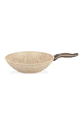 Creamy 28 Cm Granit Wok Tava Krem