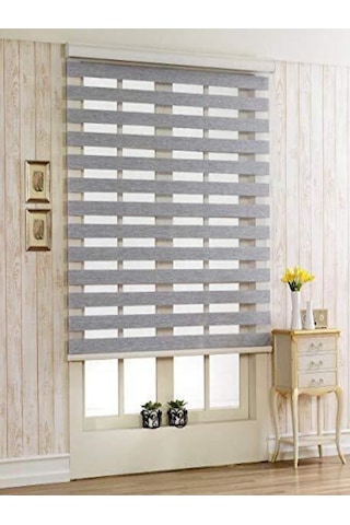 Gri Stor Zebra Perde Oygusuz Gri