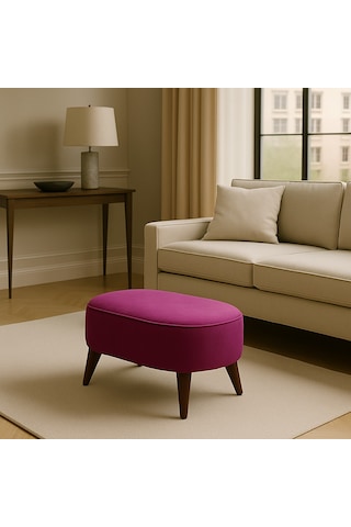 A5 Home Oval Puf Mürdüm