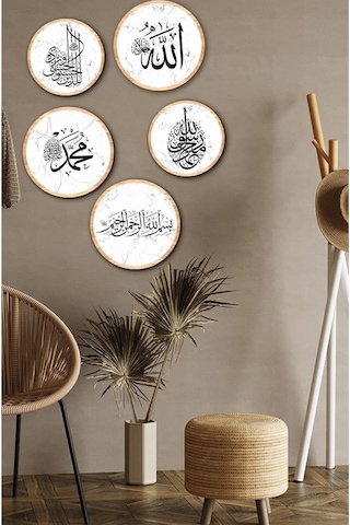 Notpa Dekorize Mdf 5 Parça Çerçeve Görünümlü Tablo Set 5002 50 X 70 Renkli
