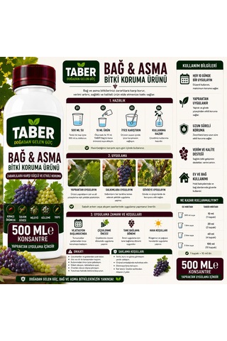Taber Bağ & Asma Bitki Bakım Ürünü 500 Ml Konsantre Bağ Ve Asmalar İçin Yapraktan Uygulama Diğer