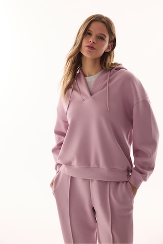 Penti Lila V Yaka Oversize Kapüşonlu Sweatshirt