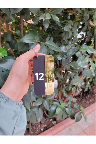 10 Adet Kişiselleştirilebilir Anahtarlık, Otel, Pansiyon, Yurt, Butik Otel, Bungalov Otel Siyah