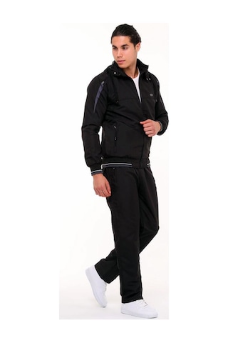 Enrico Ferry Siyah Erkek Mıcropoly İçi Polarlı Eşofman Takım 2597 Siyah