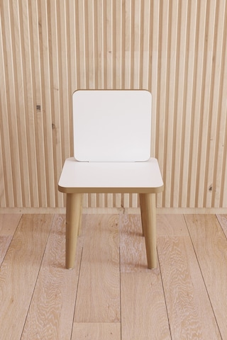 Fahrettin Küçük Çocuk Sandalyesi Çocuk Oturağı Ahşap Sandalye Montessori Sandalye Beyaz