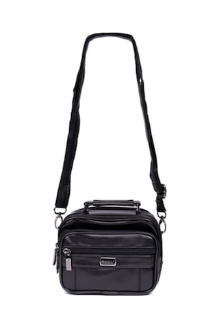 Moda Çanta Erkek Siyah Suni Deri Askılı Çanta Moda Bu-46