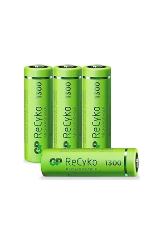 Gp Batteries Recyko+ 1300 Aa Kalem Ni-mh Şarjlı Pil, 1.2 Volt, 4'lü Kartela