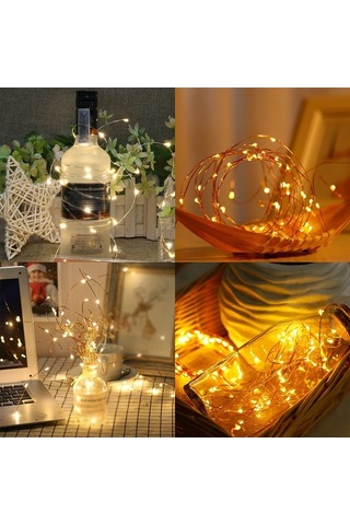 Pazly Güneş Enerjili 20 Led Şişe Dekoratif Işık Zinciri - 2 Metre