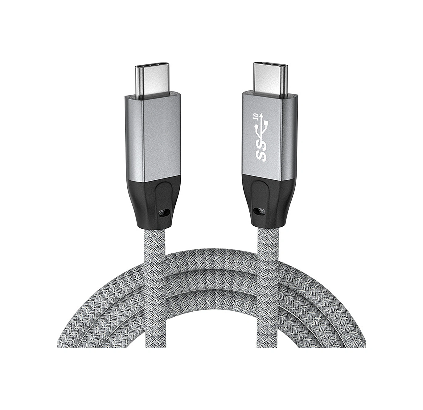 Neevoyu Usb 3.2 Type-c Çift Uçlu Kablosu - Pd 100w Hızlı Şarj, 4k Ses-video Aktarımı, Thunderbolt 3 Dış Disk Uyumlu, Gri, 1.5m