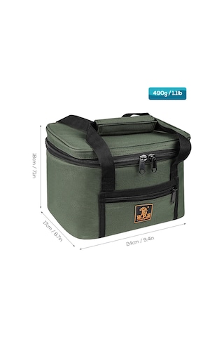 Ranyeek Balıkçılık Soğutucu Çanta - 600d Oxford Kumaş + Alüminyum Folyo, Yeşil, 24x17x18 Cm Küçük Boy Çok Renkli