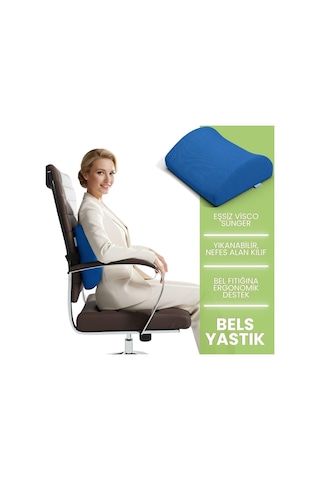 ' Fom Bels Visco Bel Destek Yastık, Enan - Araba - Ofis Visco Minderi, Sırt - Bel Ağrısı Yastığı, Ortopedik, 36 X 33 X 13, Kırmızı, Fom 'uykumu Kaliteli Aldım' Çok Renkli