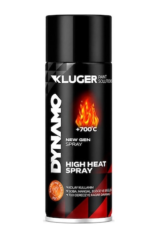 Kluger Dynamo 700 Derece Isıya Dayanıklı Sprey Boya Siyah 400 Ml Diğer