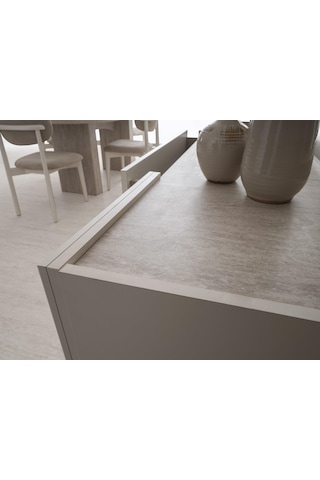 Petra Çekmeceli Dolaplı Aynasız Büfe Konsol 180x48x78cm Krem