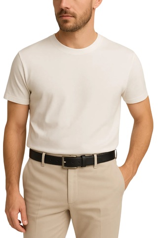 Erkek Kemer Siyah 2'li Kot Ve Kumaş Pantolon Kemeri