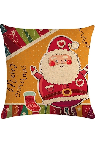 Qingmipy Noel Santa Desenli Kanvas Yastık Kılıfı - Ev Dekorasyonu Için Konforlu, Nefes Alıcı Keten Malzeme - Yastık İçini Dahil Etmez Model 9 Diğer
