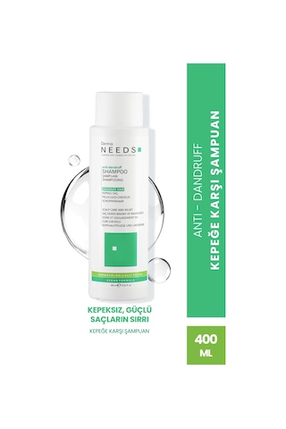 Derma Needs Kepek Karşıtı Şampuan 400 ML Arındırıcı B3 B5 B7 Vitaminli, Amino Asitli Sülfatsız