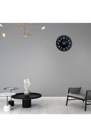 Midnight Black 40 Cm Metal Duvar Saati Çok Renkli