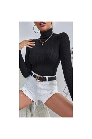 Çlm Store 3 Lü Siyah Beyaz Bej Pamuklu Balıkçı Yaka Şardonlu Slimfit Boğazlı Kazak Siyah Siyah