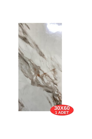 Shiny Royal Marble Mermer Desenli 60x30cm Yapışkanlı Mutfak Banyo Kaplama Duvar Paneli Kağıdı Cf-004 Çok Renkli