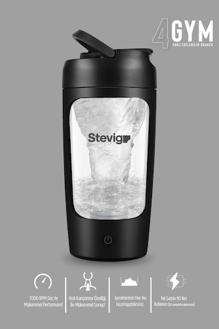 Stevig 4 Gym Şarj Edilebilir Elektrikli Protein Shaker 650 Ml Siyah St-225 Siyah