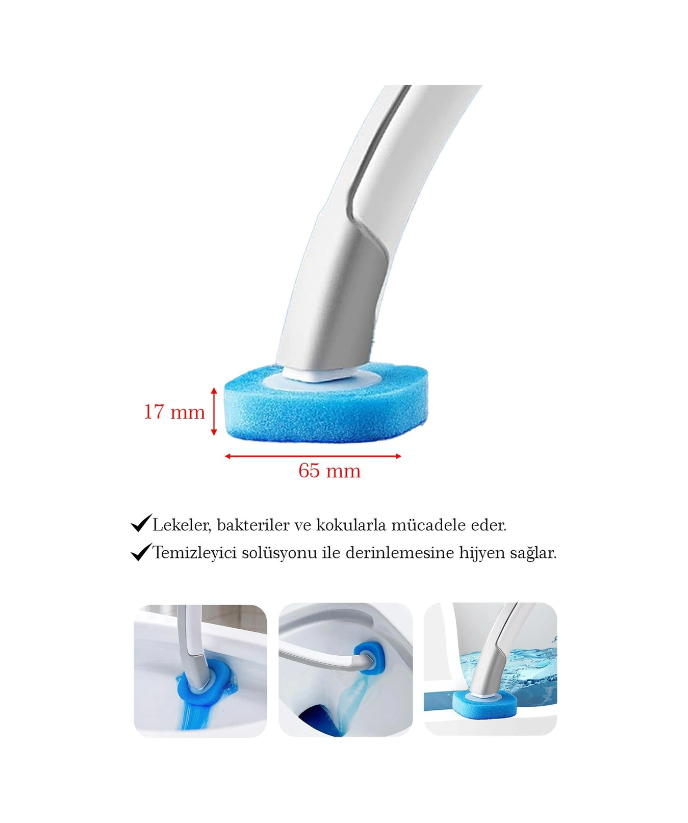 Kullan At Süngerli Tuvalet Temizleme Fırçası Yedek Başlığı 10 Adet Pratik Hijyenik Tuvalet Temizlik Süngeri Diğer