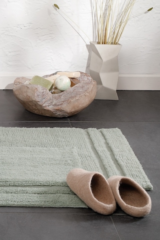 Yataş Bedding Felicia Banyo Paspası Seti - Nil Yeşili (50x60 cm + 60x100 cm) Nil Yeşili