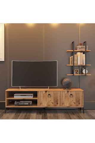 Avmpark Yanke Tv 150 Atlantik Çam Metal Raflı