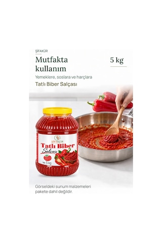 Şifakür Tatlı Biber Salçası Güneşte Kurutulmuş Doğal Gaziantep Ev Yapımı Yemeklik 5 KG