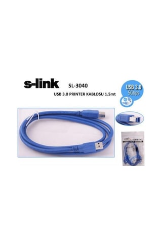 S-Link Sl-3040 Usb 3.0 Printer Kablo 1.5Mt S-Link Sl-3040 Usb 3.0 Printer Kablo 1.5Mt