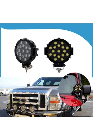 Off Road Sis Lambası 17 Ledli 51 Watt Siyah 4x4 Yayıcı Sis Farı