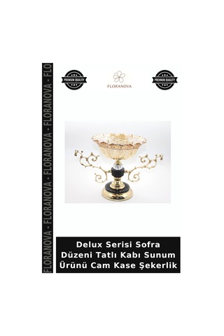 Delux Serisi Sofra Düzeni Tatlı Kabı Sunum Ürünü Cam Kase Şekerlik Çok Renkli
