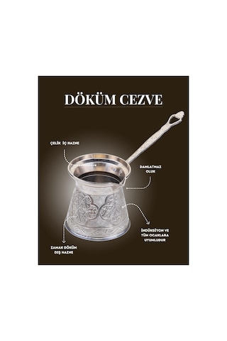 Desenli Döküm Cezve 4 Kişilik- İndüksiyonlu Ocaklara Uyumlu 170 Ml