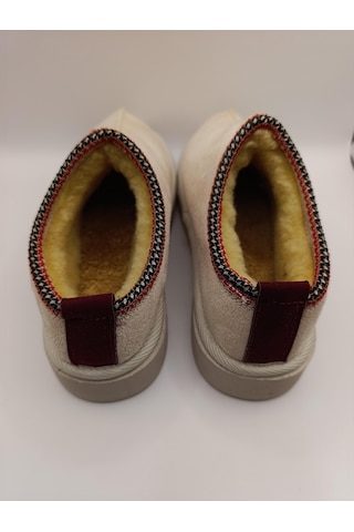Kadın Lüx Süet İçi Kürklü Kışlık Ugg Modeli Terlik Ayakkabı Bej