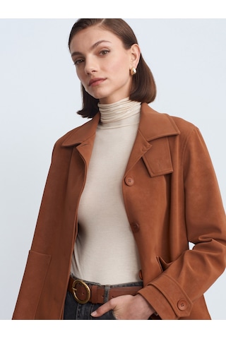 Dilvin 60778 Süet Ceket-camel Camel