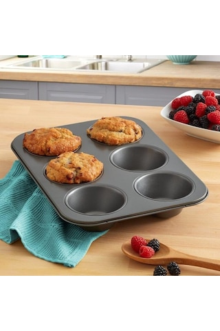 6lı Muffin Kek Kalıbı Metal Malzeme İle Dayanıklı Yapı Yanmaz Ve Yapışmaz Özellikli Klasik Yuvarlak Şekilli Fırın Kalıbı Evde Pratik Tatlı Ve Tuzlu Muffin Kekler Pişirmek İçin Fırına Dayanıklı Kek Kalıbı Diğer
