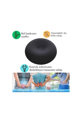 Ortopedik Oturma Simidi Hemoroid, Basur Ve Kıl Dönmesi İçin Tamamlayıcı Minder Ev, Ofis Ve Araç Kullanımı Diğer