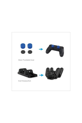 Dobe PS4 Kulaklık 5 In 1 Set (Şarj Ve Oyun Stand/Kablo/Analog Kor