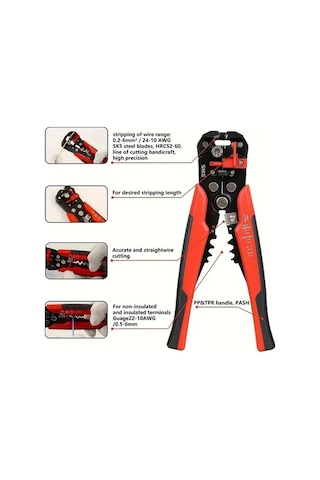 Fastbuy Heavy Duty Otomatik Tel Soyucu 24 10 Awg Uyumlu Elektrikçi Aleti