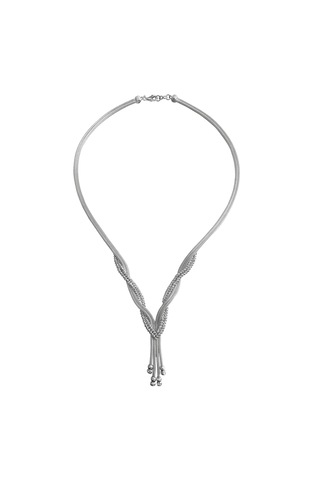 Dorika Model El İşi Gerdanlıklı Gümüş Takı Seti Rodyumlu Set