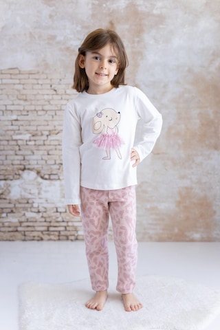 Mininio Kız Bebek Tavşan Desenli T-shirt Ve Tayt Ikili Takım - Pembe Pembe
