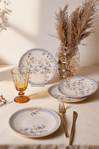 Keramika Botanica Pasta Tabağı 20 Cm 4 Adet 22015-16 Çok renkli
