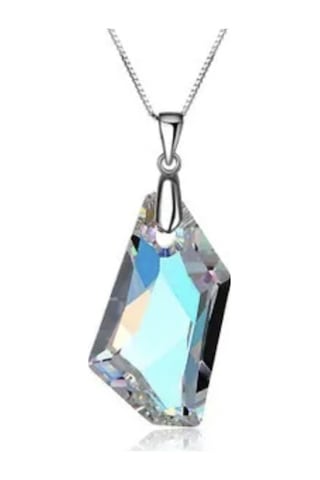 Monemel Kristal Taşlı Kolye Altın Kaplama N01900 Gümüş