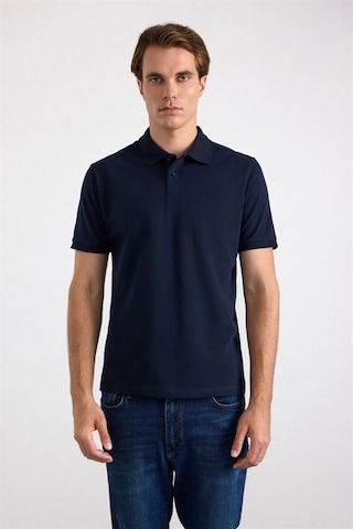 Süvari Lacivert Regular Düz Nakışlı Pike Düğmeli Polo Yaka Tişört Ts1014000473-m09
