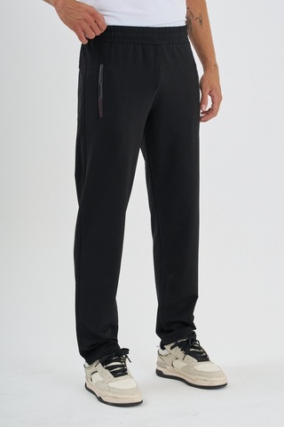 Shooter Sportswear Mevsimlik Antrasit Erkek Eşofman Altı Rahat Kalıp Fermuar Cepli Düz Paça Siyah