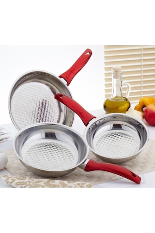 Gülsan Jasmin Çelik Tava Seti 3 Parça 16Cm 18Cm 20Cm