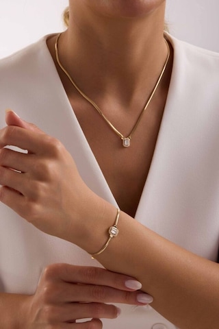 Altın Balık Sırtı Baget Set Kolye, Bileklik T13988