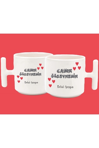 Kişiye Özel Canım Öğretmen Baskılı T Kulplu Latte Kupa