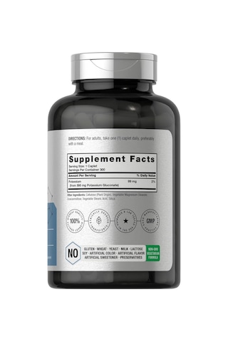 Horbäach Chelated Potassium Gluconate 595mg 300 Capsul.usa ...